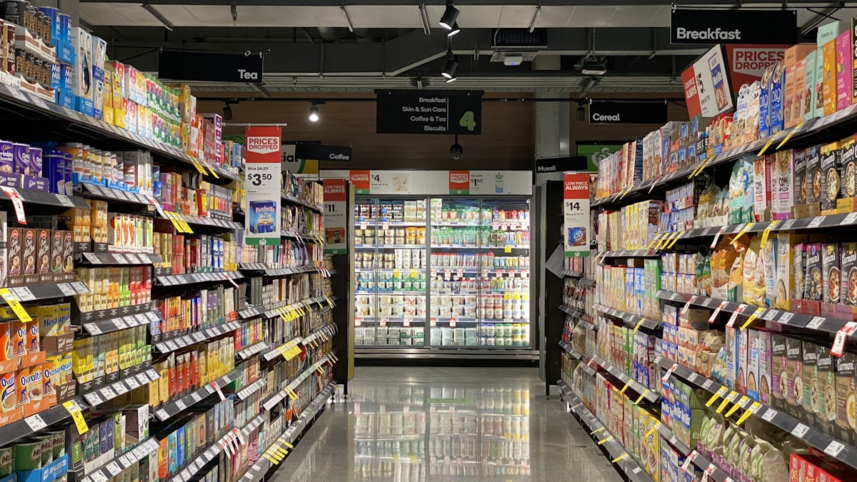 Modern retail shop interior with shelves and products on display in India